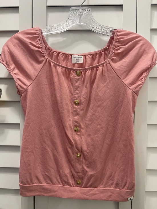 Abercrombie and Fitch Girls Soft Pink Button-Front Top - Picture 2 of 5